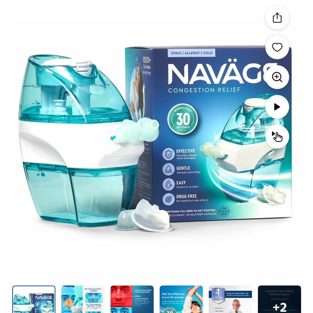Nasal Care Sinus & Congestion Relief System — Teal/White